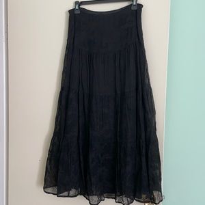 Inc fully lined black maxi skirt. Silk and rayon.